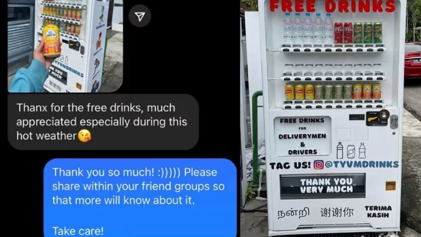 This Family Has A Vending Machine Outside Their Siglap Home To Distribute Free Drinks To Delivery People, Garbage Collectors