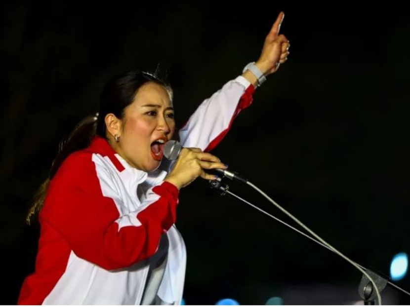 Paetongtarn Shinawatra, 36, the Pheu Thai Party's most visible candidate for prime minister, speaks during the general election campaign in Ubon Ratchathani province, Thailand, February 17, 2023.