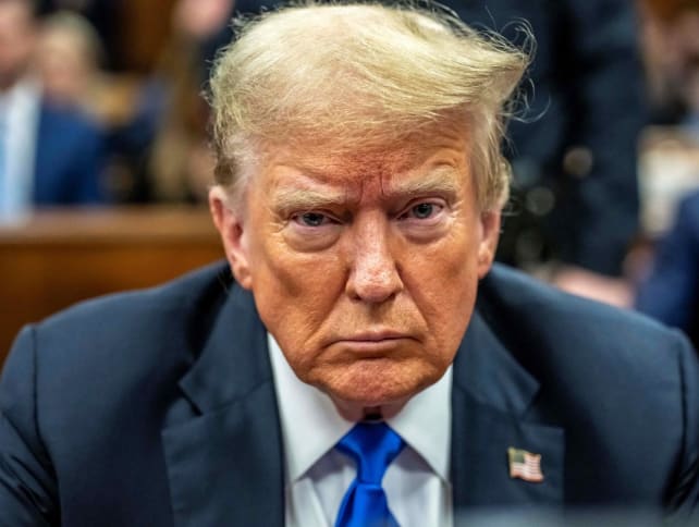 Former US President Donald Trump at his criminal trial at the Manhattan Criminal Court in New York City on May 30, 2024.