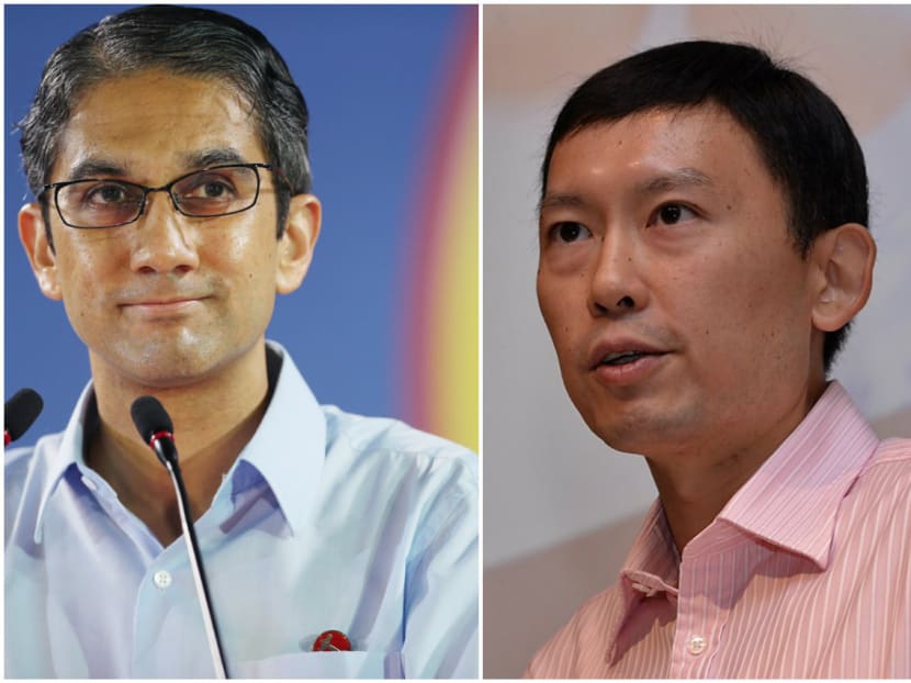 A terse exchange in Parliament on Tuesday spilled over to social media on Thursday (Nov 9), with Senior Minister of State Chee Hong Tat (R) accusing Non-Constituency Member of Parliament Leon Perera (L) of trying to “score political points” by implying Mediacorp had edited parliamentary footage in a partisan manner. TODAY file photo