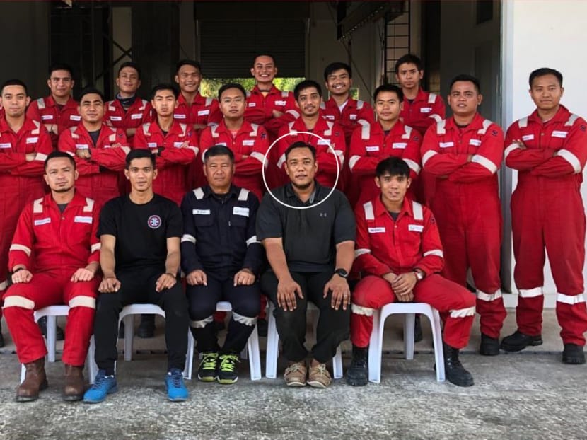 The writer (first row, second from right) during a rope and confined space rescue training course for a company in Brunei in 2020.