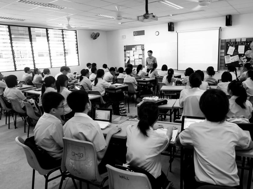 Students attending a class at Ngee Ann Secondary School. Singapore’s education system needs to leap forward to a totally new parallel curve, centred on nurturing creativity, innovation and entrepreneurship. TODAY file photo