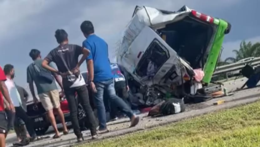 12 Singaporeans injured in Johor accident after tour van wrecked in chain collision