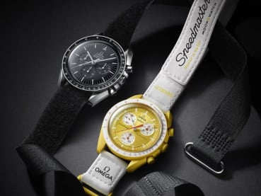 Omega and Swatch are dropping a fancy gold version of the MoonSwatch
