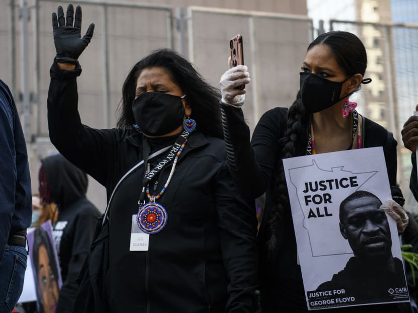 People gather during a demonstration in honor of George Floyd on March 7, 2021 in Minneapolis, Minnesota. People gather during a demonstration in honor of George Floyd on March 7, 2021 in Minneapolis, Minnesota.