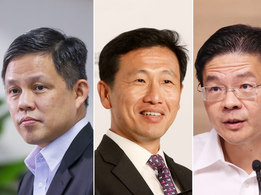 The Cabinet reshuffle effectively confirms Ministers Chan Chun Sing, Ong Ye Kung, and Lawrence Wong as the main contender to be the 4G prime minister.