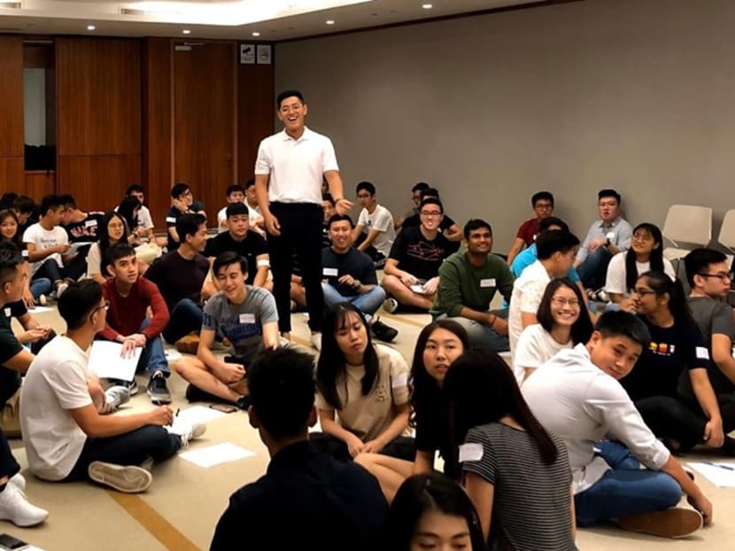 New Singapore University of Social Sciences students at a welcome party in August 2019. The university has used analytics to identify determinants of academic performance.