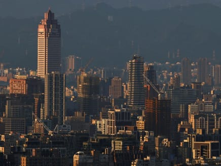 A general view of Taipei skyline during sunrise in Taipei, Taiwan, Sept 29, 2022. 