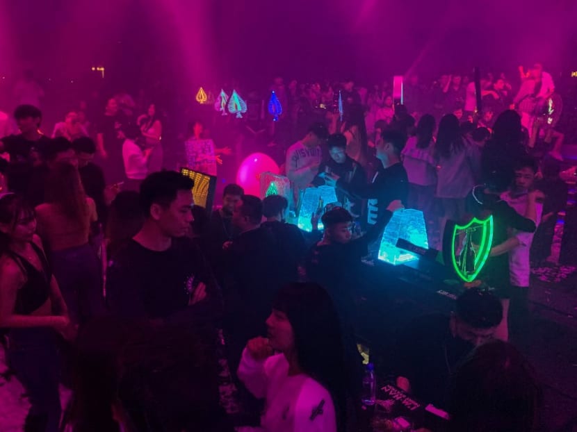 In this picture taken on Jan 21, 2021, people visit a nightclub in Wuhan, China's central Hubei province.