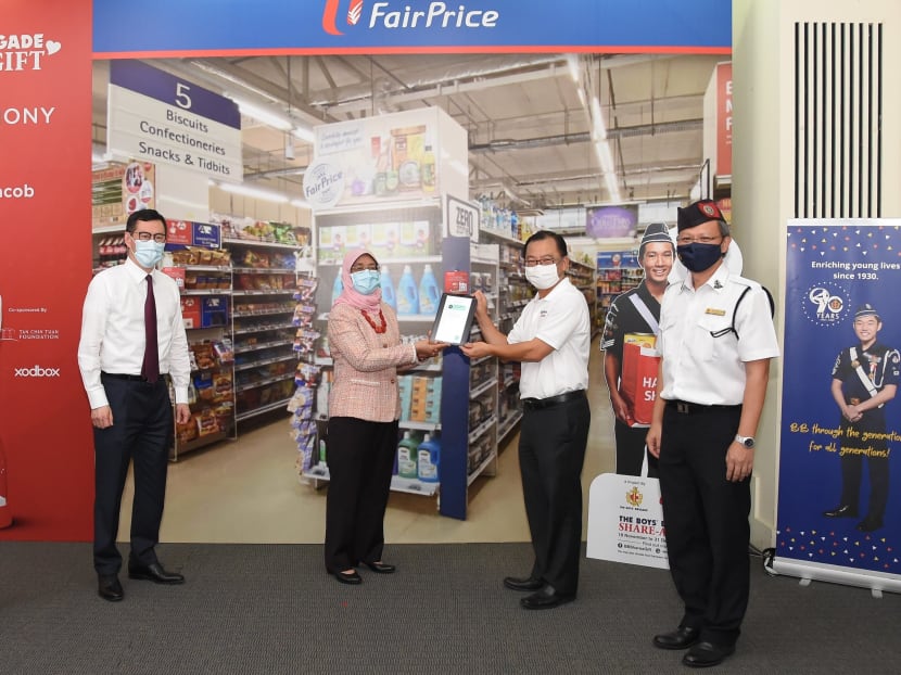 The annual Boys’ Brigade Share-A-Gift 2020 charity drive was launched by President Halimah Yacob on Wednesday with a revamped donation drive.