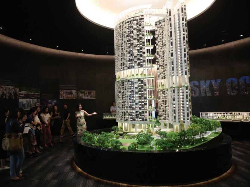 A model of One Pearl Bank condominium at a media preview ahead of bookings for the project on July 20, 2019.