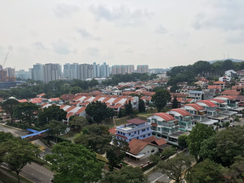 The haze improved on Sunday (Oct 4) morning. This is the view at Bukit Panjang at 10.40am. Photo: Raymond Tham