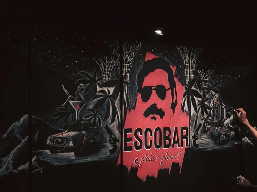 The Colombian embassy and community in Singapore are upset with the name and theme of Escobar in China Square Central. Photo: Escobar Singapore / Facebook