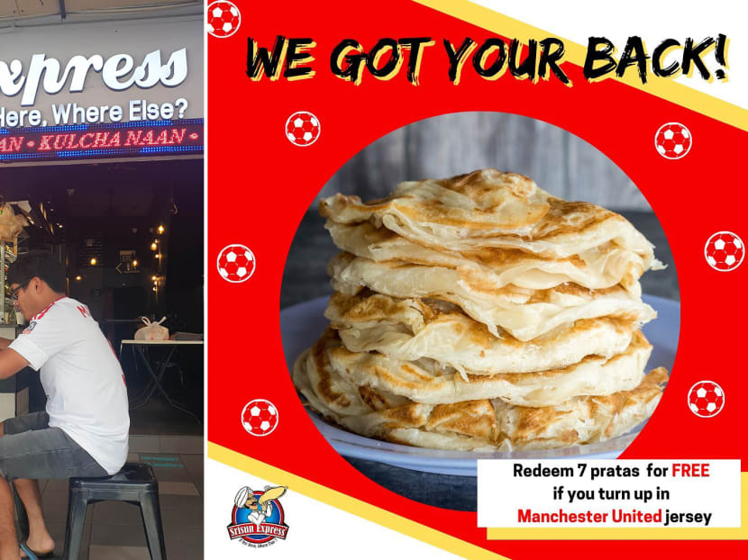 Man Utd fans actually showed up at prata shop to claim free prata kosong promo for Liverpool match loss
