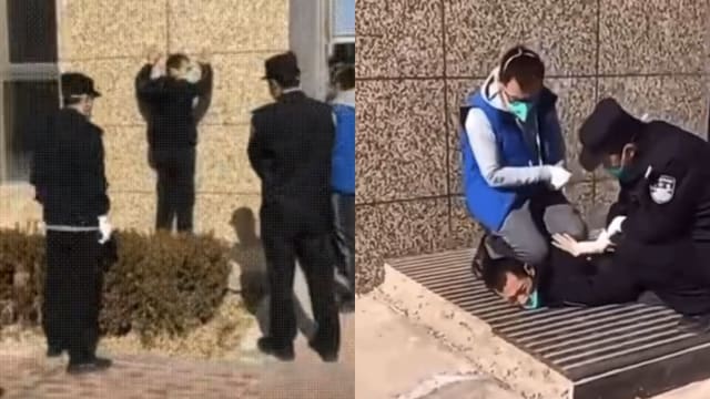 中国男子逃离隔离酒店 民警跪压脖颈引发争议