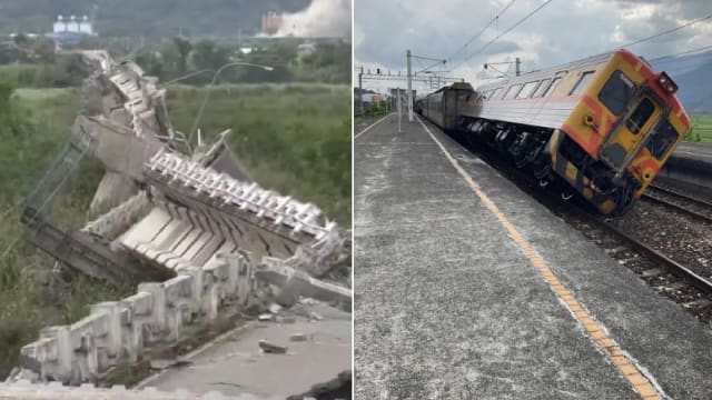 大桥断裂 列车出轨 台东地震陆续传出灾情