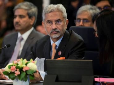 India's Foreign Minister Subrahmanyam Jaishankar looks on as he delivers his speech in the Association of Southeast Asian Nations (ASEAN) Post Ministerial Conference with India during the ASEAN Foreign Ministers' meeting in Jakarta, on July 13, 2023, where Myanmar's seat was left empty. BAY ISMOYO/Pool via REUTERS/File Photo