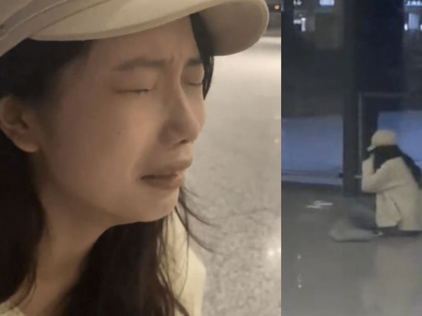Mainland Chinese woman cries at airport after missing her flight as she was too busy shopping Taobao's 11.11 sale