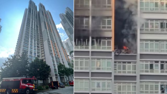锦茂连路组屋失火  60名居民紧急疏散 两人送院