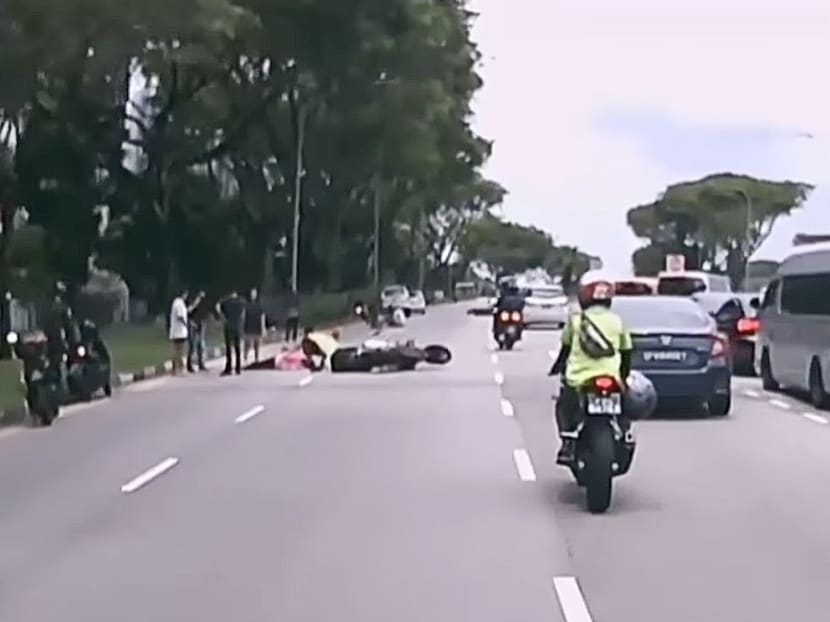 Photos and a video of the incident that have appeared on social media show the victim lying at the side of the road near a motorcycle.