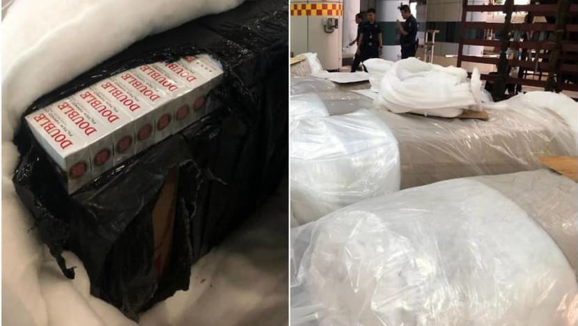 Nearly 6,000 cartons of contraband cigarettes found in mattresses at Tuas Checkpoint Nearly 6,000 cartons of contraband cigarettes found in mattresses at Tuas Checkpoint