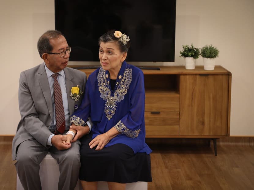 Madam Liong May Swan (right), 78, and Mr Tom Iljas, 81, tied the knot on March 28, 2020, having known each other for 10 years.