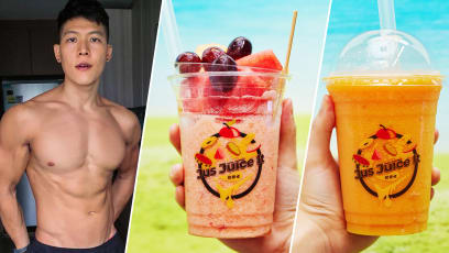 Carrot Cake Hawker Hunk Opens Funky Juice Store With Drinks Like “Berry Atas”