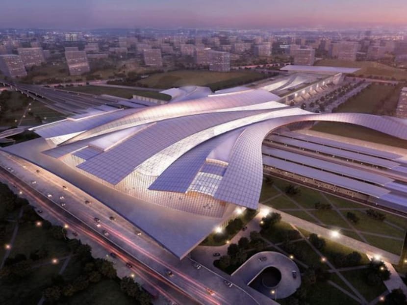 The concept design for the Iskandar Puteri station in Johor along the planned Kuala Lumpur-Singapore High Speed Rail line. Malaysian economic affairs minister Azmin Ali says the two countries will discuss the fate of the project this month.