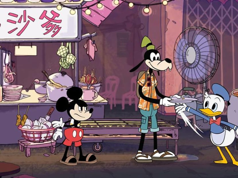 Watch Mickey Mouse the satay seller get into a fight with Donald Duck who sells roti prata Watch Mickey Mouse the satay seller get into a fight with Donald Duck who sells roti prata