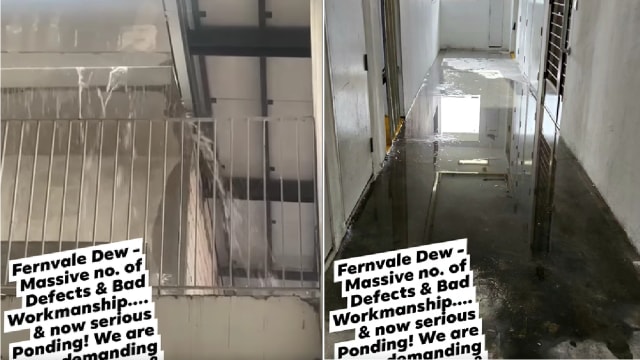 盛港预购组屋走廊积水瑕疵多 居民发起请愿书吁解决