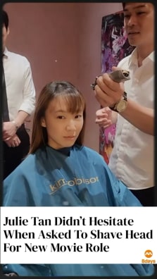 The 31-year-old, who will play a cancer-stricken social worker in the local movie, calls the role one of the biggest breakthroughs of her showbiz career. 

Link in our bio to read the full story.

https://www.8days.sg/entertainment/local/julie-tan-shave-head-new-movie-822786

Video credit: @lnxglobal_official