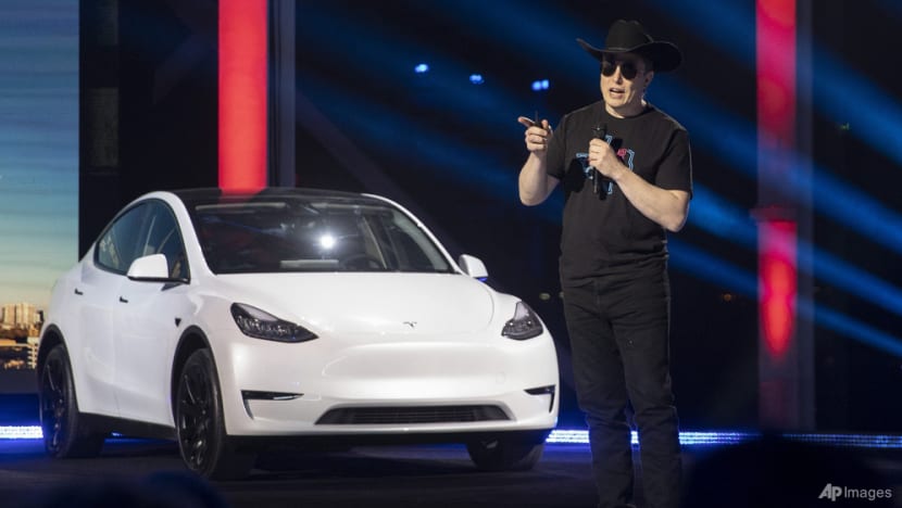 Elon Musk tells investors he'll pause on Tesla stock sales