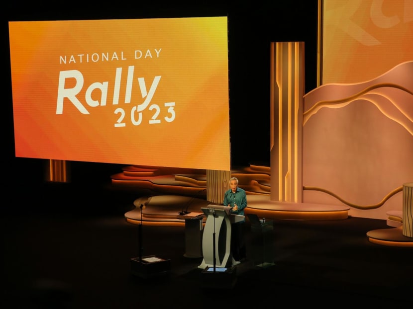 Prime Minister Lee Hsien Loong delivers his National Day Rally speech at ITE College Central on Aug 20, 2023.