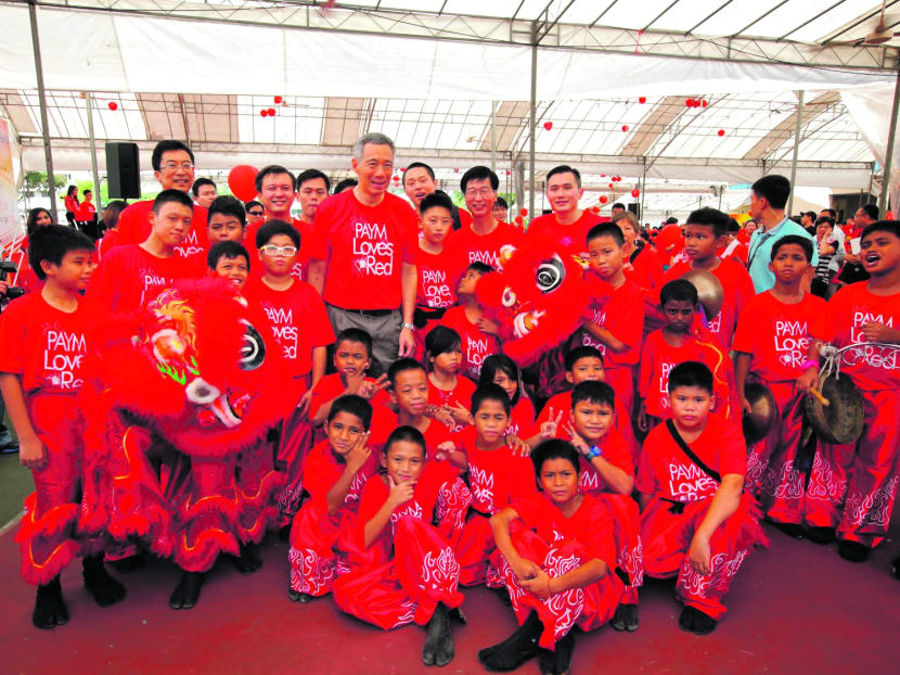 Prime Minister Lee Hsien Loong at the PAYM Loves Red launch yesterday. Photo: People’s Association