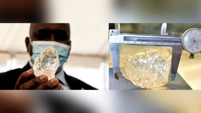 非洲开采出世界第三大钻石 钻石重达1098克拉