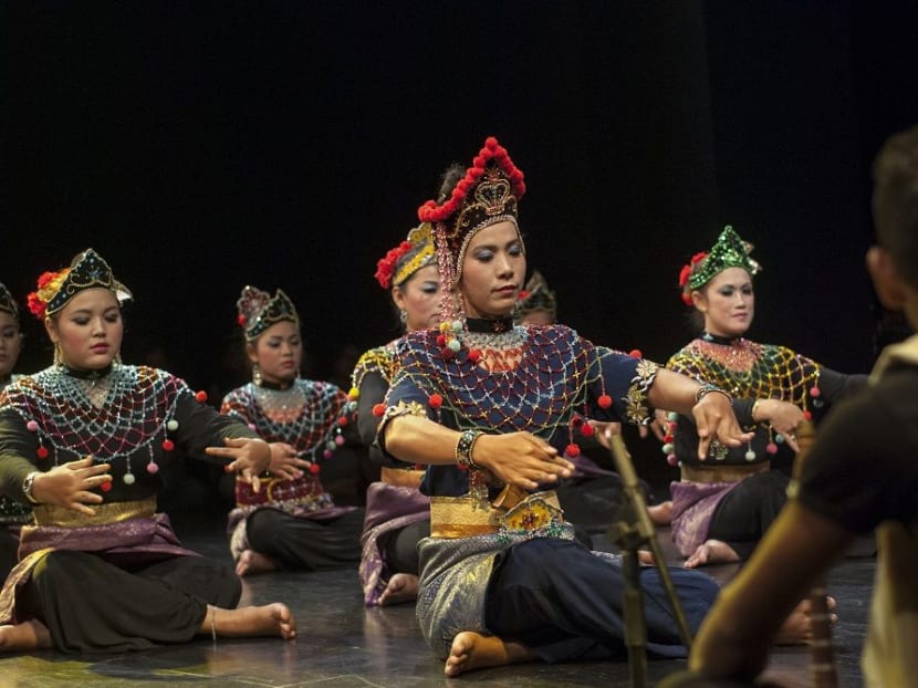 A mak yong performance. The traditional dance theatre is no longer performed in Kelantan after PAS took over the state government in 1992.