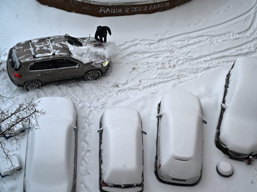 Ukraine has been hit with record snowfall in recent days, with some 50cm blanketing the country.
