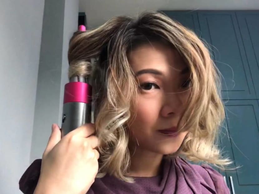 Dyson airwrap shop on short hair