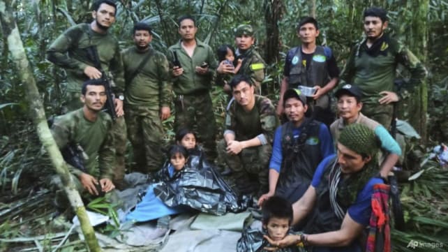 Four Colombian children found alive in jungle 40 days after plane crash