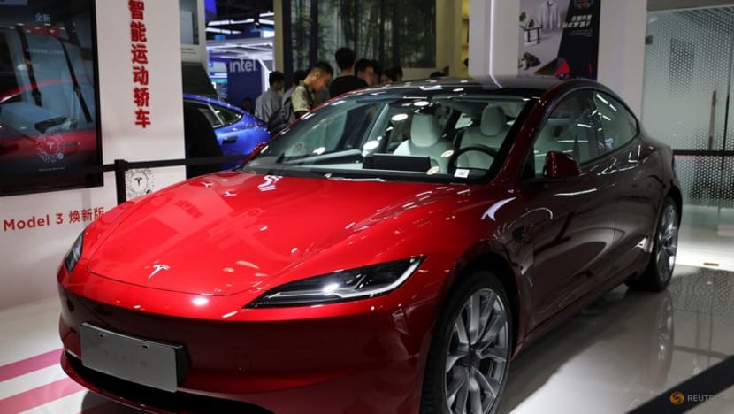 Tesla shows off restyled Model 3 sedan at Beijing trade fair 