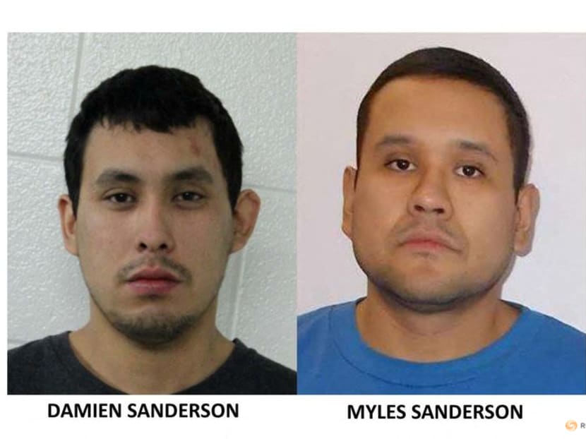 Damien Sanderson and Myles Sanderson, who are named by the Royal Canadian Mounted Police (RCMP) as suspects in stabbings in Canada's Saskatchewan province, are pictured in this undated handout image released by the RCMP on Sept 4, 2022. Damien Sanderson and Myles Sanderson, who are named by the Royal Canadian Mounted Police (RCMP) as suspects in stabbings in Canada's Saskatchewan province, are pictured in this undated handout image released by the RCMP on Sept 4, 2022.