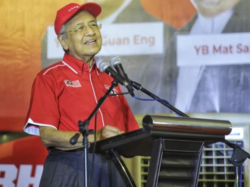 Prime Minister Mahathir Mohamad speaking at a PH rally for the Tanjung Piai by-election on Nov 13, 2019.
