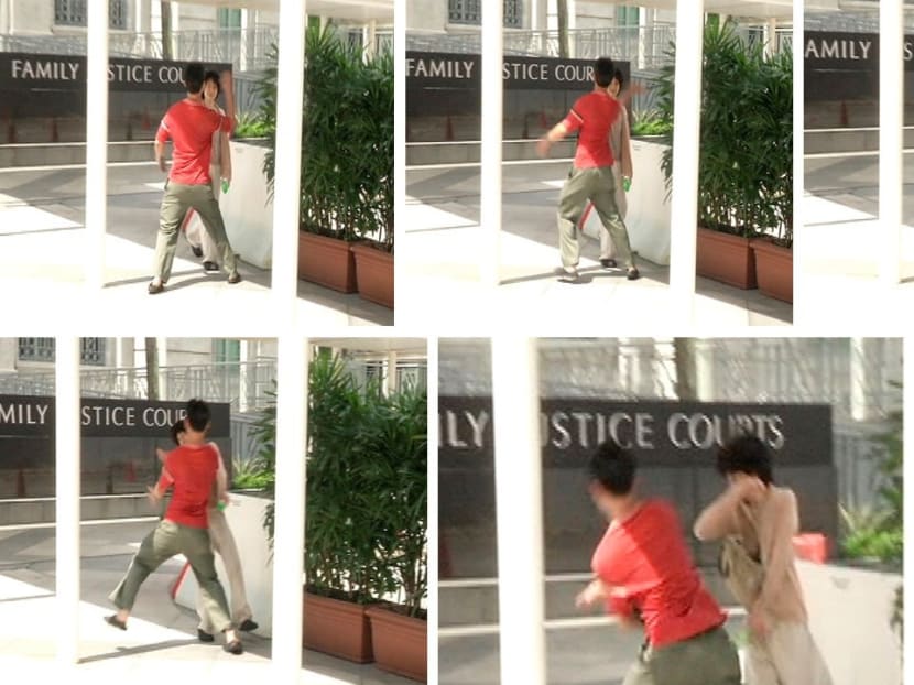 As ‪‎Amos Yee‬ was making his way into court today (April 30) for his pre-trial conference, a stranger came up and slapped him in the face. Photos: Channel NewsAsia