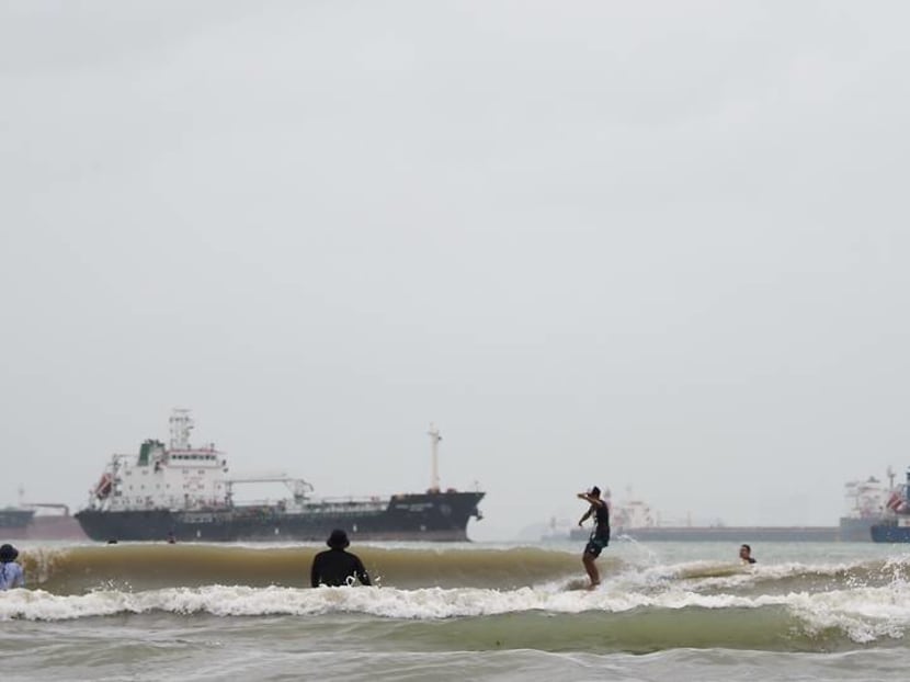 Surf's up in Singapore: Rare waves at Changi draw surfers unable to travel for their sport