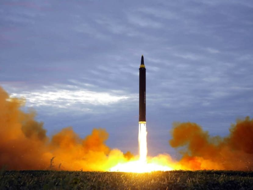 A North Korean Hwasong-12 intermediate-range ballistic missile being launched. Photo: AFP