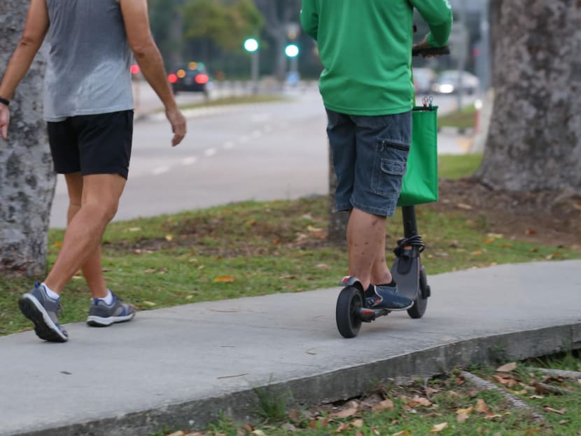 Some 7,000 affected food-delivery riders will now get up to S$1,000 to switch to a different personal mobility device. Some 7,000 affected food-delivery riders will now get up to S$1,000 to switch to a different personal mobility device.