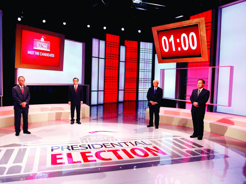 2011 presidential candidates during MediaCorp's Meet The Candidates programme. TODAY file photo