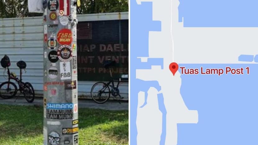Cyclists welcome decision to allow stickers on Tuas lamp post landmark Cyclists welcome decision to allow stickers on Tuas lamp post landmark