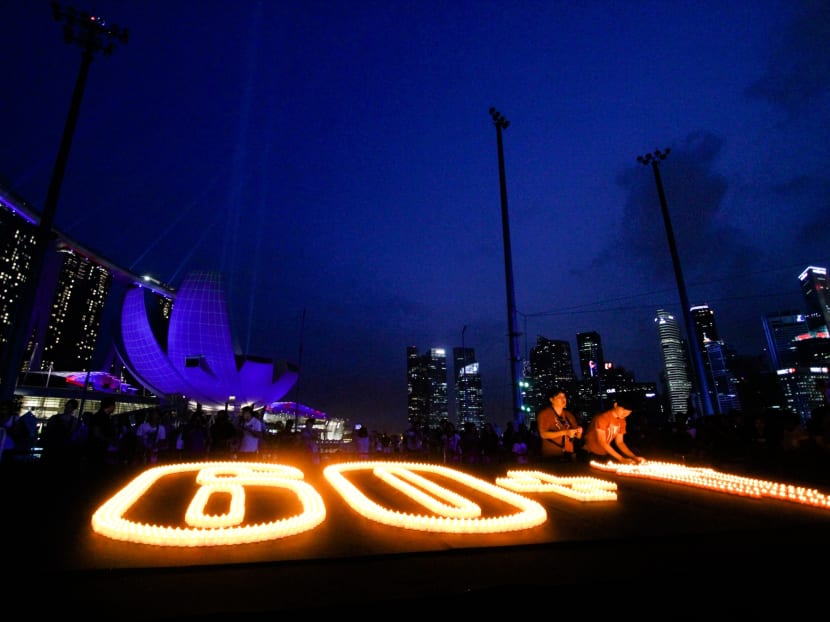 Earth Hour Lights Out at the Marina Bay Sands, Singapore. TODAY file photo