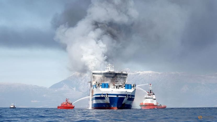 Passenger found alive on Greece-Italy ferry after blaze, 11 still missing 